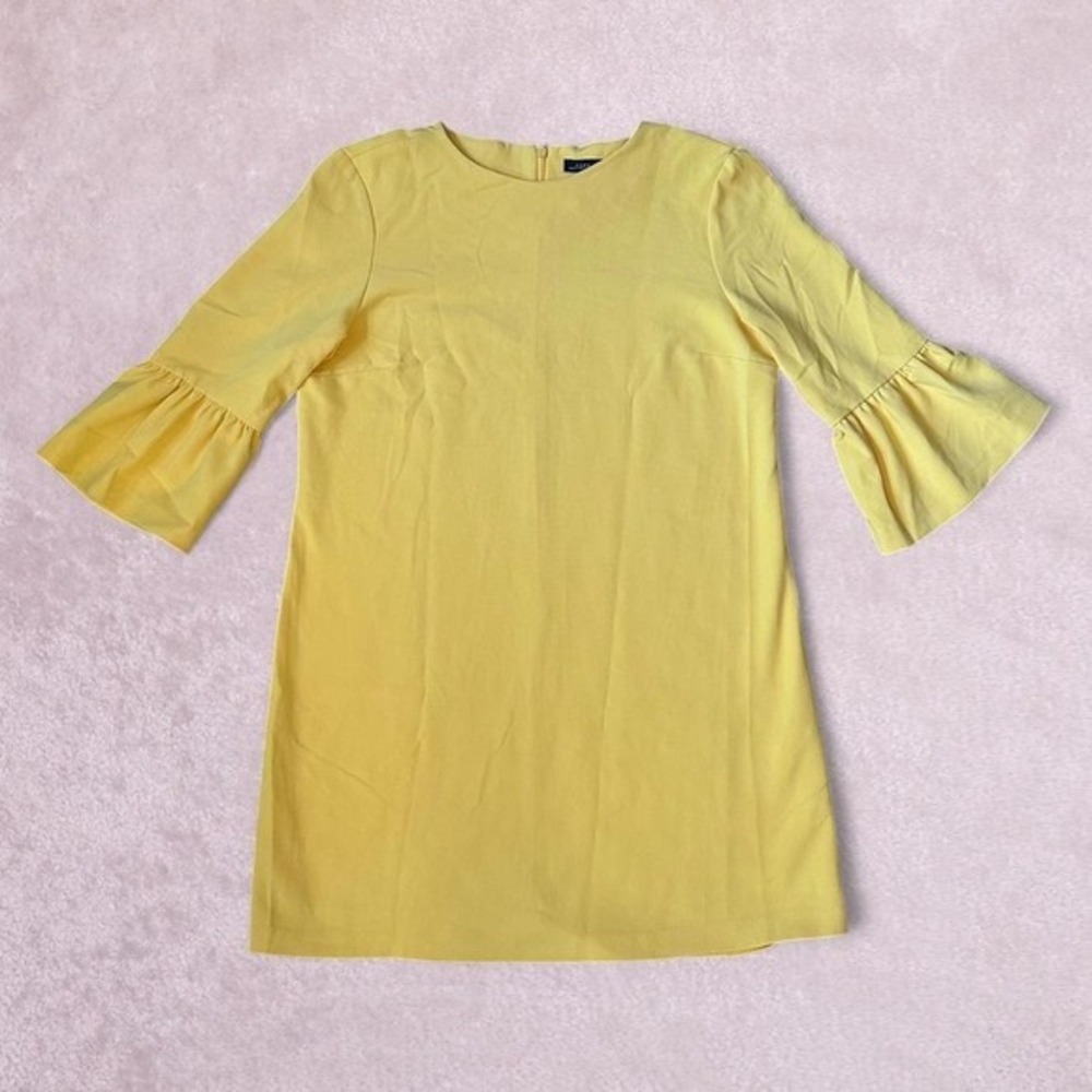 Zara Yellow mini zip up dress with bell‎ sleeves